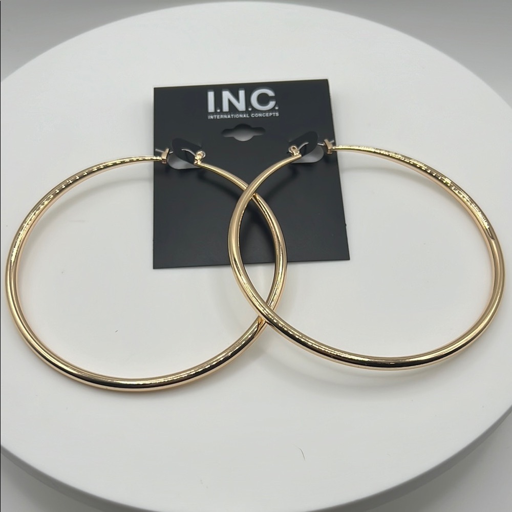 INC International Concepts 80mm Gold Hoop Earrings